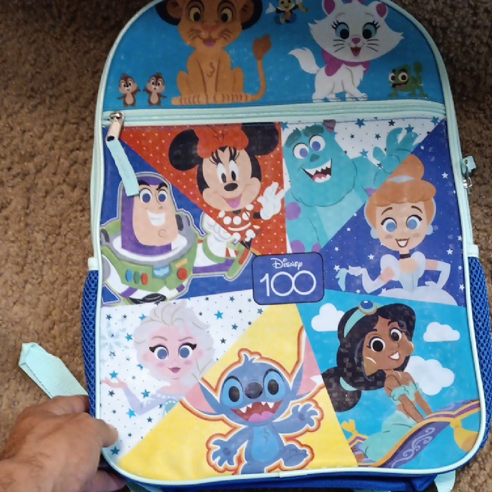 Disney 100th Anniversary Character Backpack - Blue and Multicolor